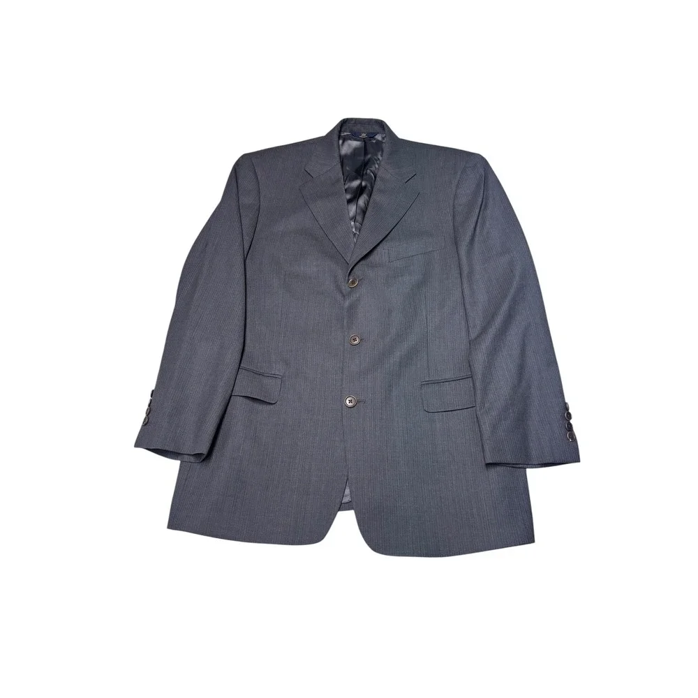 Brooks Brothers 346 Mens Suit 43R 36X28 Charcoal Gray Pinstripe Wool Stretch 2Pc